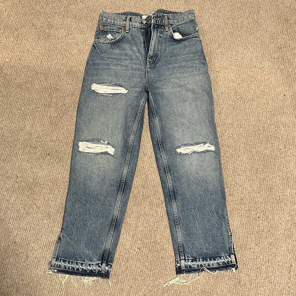 Free people straight leg cropped jeans